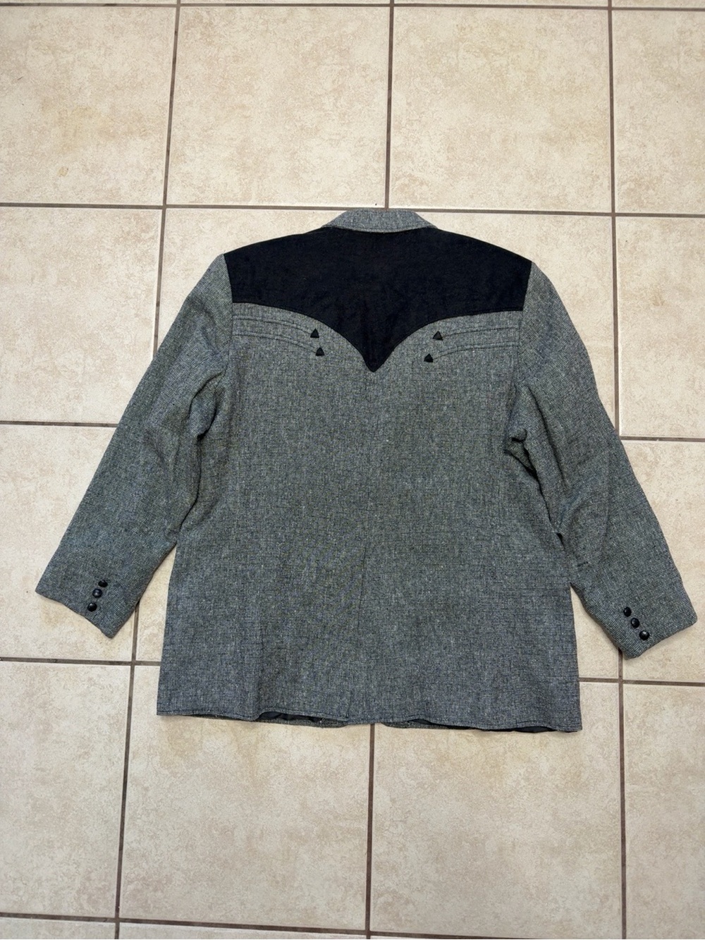 Vintage Pioneer Wear Western Sport Coat Blazer 54L USA Gray Black Cowboy Rodeo - Picture 8 of 11